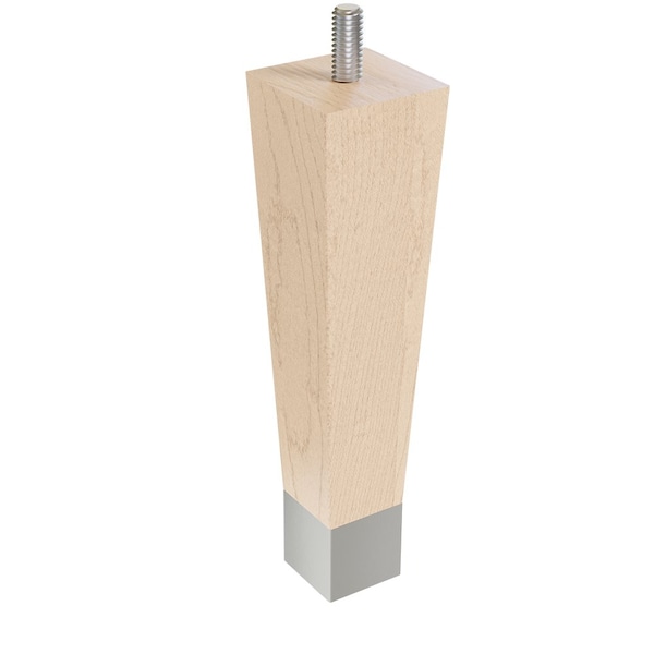 Designs Of Distinction 6" Square Tapered Leg with bolt and 1" Chrome Ferrule - Hardwood 01241006MACR6 - main